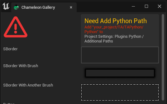 Image showing Python Path settings are not ready