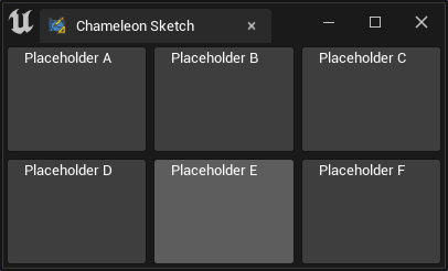 A snapshot of uniform grid layout, 2 rows x 3 columns