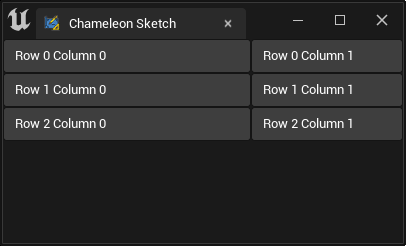 A snapshot of a 3 rows x 2 columns SGrid layout