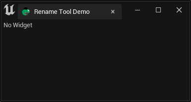 Empty rename tool, the starting point of the tool