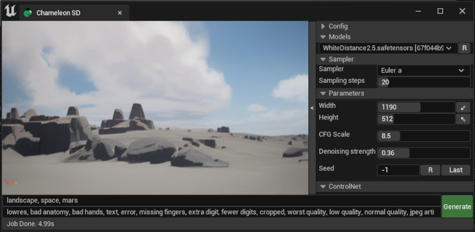 A stable-diffusion Unreal Editor snapshot