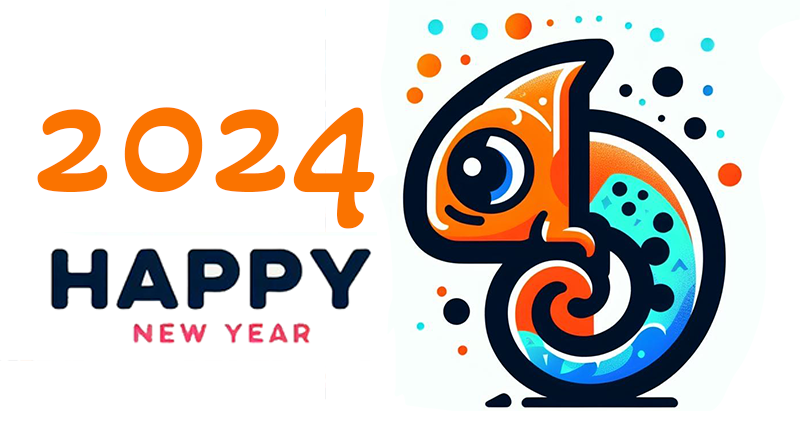a logo of happy new year 202