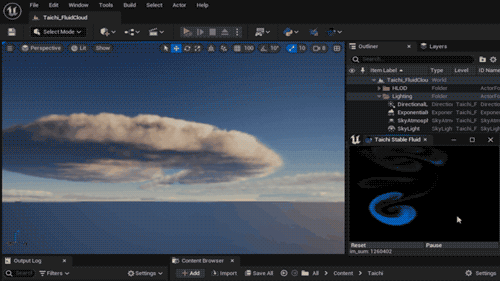 Modify the volumn cloud in unreal engine with drag in UI