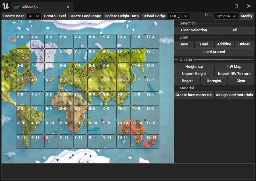 A snapshot of map editor with a map background