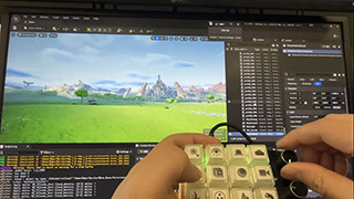 A photo of Connect UE5 editor and physical macro keypad with Python and Raspberry pico