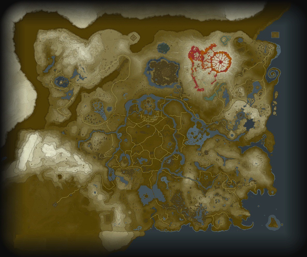 Full Zelda: Breath of the Wild map revealed: roughly 360 square